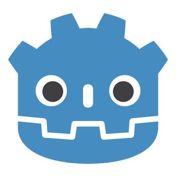 An image of a blue little robot face that also serves as the logo for Godot.